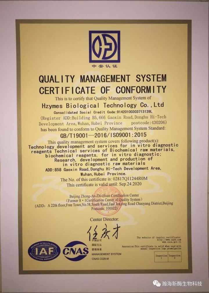瀚海新酶通过ISO9001:2015版质量管理体系认证插图1
